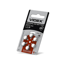 Батарейка воздушно-цинковая Videx ZA312 (PR41) BLISTER 6 шт