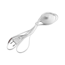 Кабель (шнур) з вилкою 1,9м+круглий вимикач білий/LMA099 Лємансо