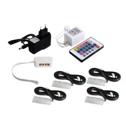 Комплект светодиодных клипс пластиковых LEDUA для подсветки стеклянных полок 4шт 220В RGB