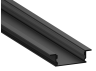 Алюмінієвий профіль для світлодіодної стрічки АЛ-94 2 метра чорний профіль, чорний дифузор врізний LEDUA