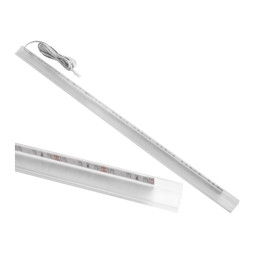 Кліпса світлодіодна пластикова для підсвітки скляних полиць 12V/DC 2,4w 500мм, синє світло, білий провід LEDUA