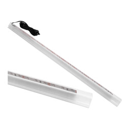 Кліпса світлодіодна пластикова для підсвітки скляних полиць 12V/DC 2,4w 500мм, синє світло, чорний провід LEDUA