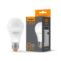 Світлодіодна лампа A60e 8W E27 4100K 220V (VL-A60e-08274) VIDEX