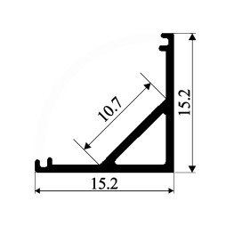 Алюмінієвий профіль для світлодіодної стрічки АЛ-06 0,5 метр анодований кутовий без диффузора LEDUA