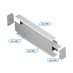 Полоса монтажная алюминиевая для профиля LEDUA АЛ-130 ЛСБ40 2 м