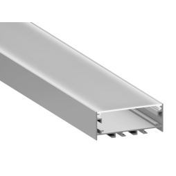 Алюмінієвий профіль для світлодіодної стрічки АЛ-96 3 метра анодований накладний підвісний «Місцями деформація» LEDUA