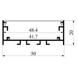 Алюмінієвий профіль для світлодіодної стрічки АЛ-96 3 метра анодований накладний підвісний «Місцями деформація» LEDUA