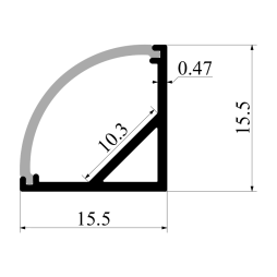 Алюмінієвий профіль для світлодіодної стрічки АЛ-75 2 метра (60грам на 1м) анодований кутовий LEDUA