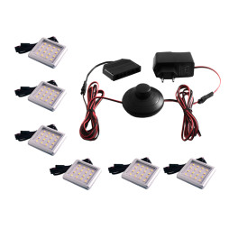 Комплект светодиодных светильников LEDUA квадратных для мебели 6шт 220В 12Вт IP20 белый