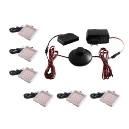 Комплект светодиодных светильников LEDUA квадратных для мебели 6шт 220В 12Вт IP20 синий