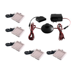 Комплект светодиодных светильников LEDUA квадратных для мебели 5шт 220В 10Вт IP20 синий