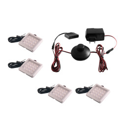 Комплект светодиодных светильников LEDUA квадратных для мебели 4шт 220В 8Вт IP20 синий