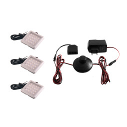 Комплект светодиодных светильников LEDUA квадратных для мебели 3шт 220В 6Вт IP20 синий