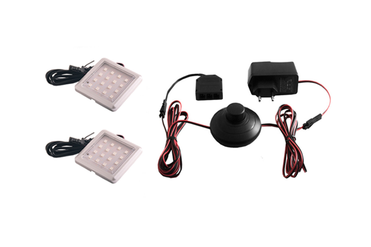 Комплект світильників світлодіодних квадратних для меблів 2шт 4W 220V синє світло LEDUA