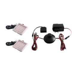 Комплект светодиодных светильников LEDUA квадратных для мебели 2шт 220В 4Вт IP20 синий