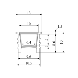 Профиль силиконовый LEDUA СП-3 для LED ленты 13х10 мм врезной IP67 1 м
