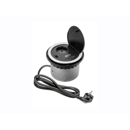 Подовжувач 1 розетка SCHUKO зарядка USB 5V 2A провід 1,5м сірий GTV AE-BPW1S2UCH-80