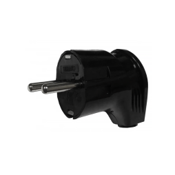 Вилка кутова з заземленням чорна LMA027 Лємансо