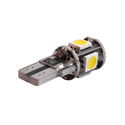 Светодиодная автолампа T10 W5W с обманкой 12В SMD5050-5led белый