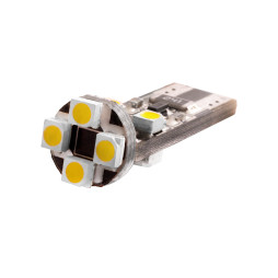 Светодиодная автолампа T10 W5W с обманкой 12В SMD3528-8led белый