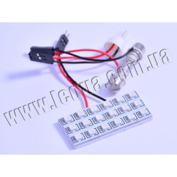 Светодиодная авто лампа T10 W5W PCB 12В SMD3528-18led синий