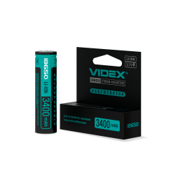 Аккумулятор Videx литий-ионный 18650-Р 3400mAh color box 1 шт