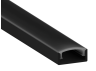 Профиль алюминиевый LEDUA АЛ-77 + черный рассеиватель для LED ленты накладной 2 м Черный
