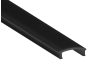 Профиль алюминиевый LEDUA АЛ-77 + черный рассеиватель для LED ленты накладной 2 м Черный