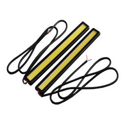 Денні ходові вогні COB-60, чорний корпус 12V білий LEDUA