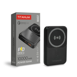 Повербанк с беспроводной зарядкой 10000mAh TITANUM MA02 22.5W Black