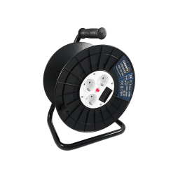 Котушка до 50м кабелю 3 гнізда 16А з/з захист від перенагрузки з цифр. вольтметром LMK72009