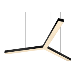 Светильник подвесной светодиодный, потолочный разборный Y 220V 86W 6480Lm 3500k 500*500*500 черный корпус с внешним блоком LEDUA