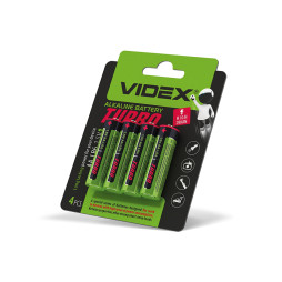 Батарейка щелочная Videx LR6 / AA turbo blister 4 шт