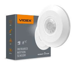 Датчик руху та освітленості VIDEX VL-SPC05W 220V 800W інфрачервоний білий