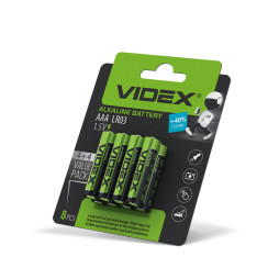 Батарейка щелочная Videx LR03/AAA 8шт Blister Card