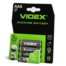 Батарейка щелочная Videx LR03/AAA 8шт Blister Card