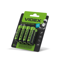 Батарейка щелочная Videx LR6/АА 8шт BLISTER CARD