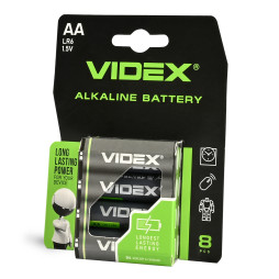Батарейка щелочная Videx LR6/АА 8шт BLISTER CARD