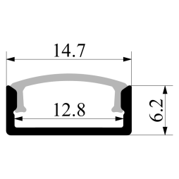 Профиль алюминиевый LEDUA АЛ-81 + рассеиватель для LED ленты накладной 2 м Белый