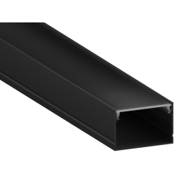 Профиль алюминиевый LEDUA АЛ-99 + черный рассеиватель для LED ленты накладной Черный 2 м (66680059)