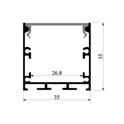 Алюмінієвий профіль для світлодіодної стрічки АЛ-70 2 метра, 2шт заглушок, 4шт кріплень анодований накладний LEDUA