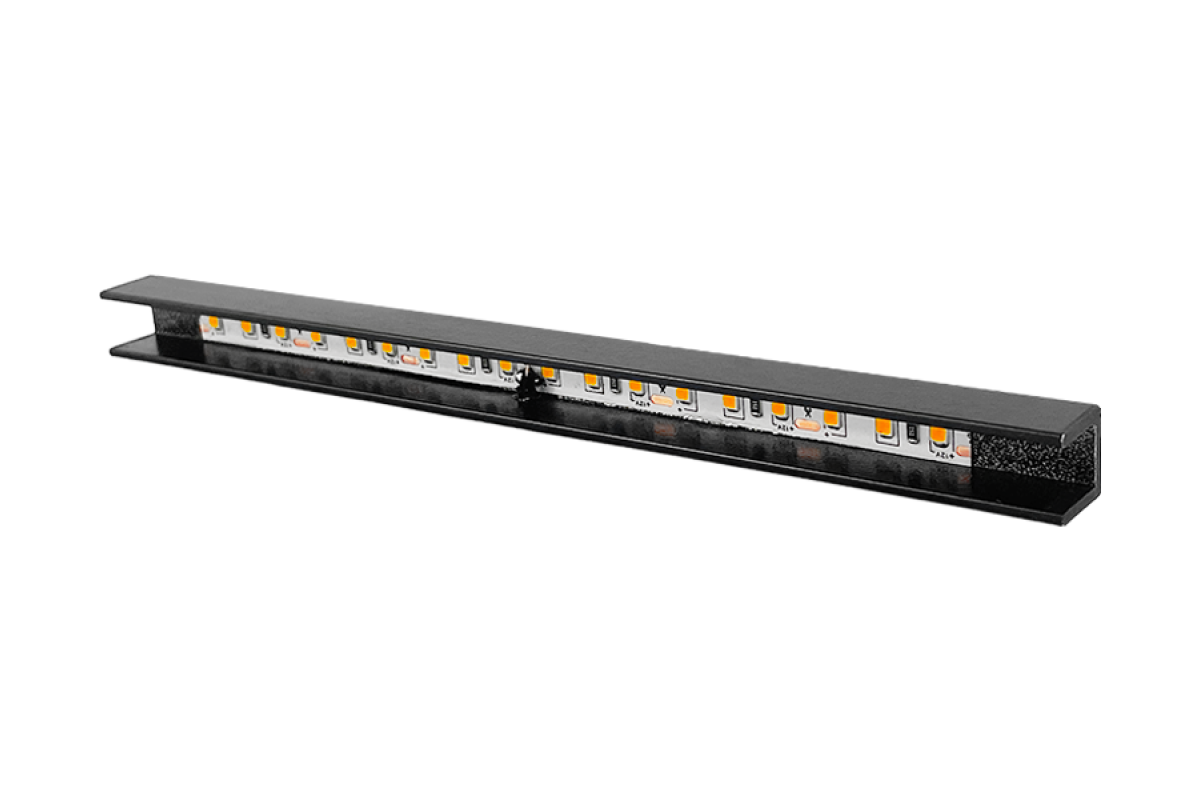 Світильник меблевий "Мелашка" П подібний 180мм 1,44W 12V корпус чорний, золоте світло LEDUA