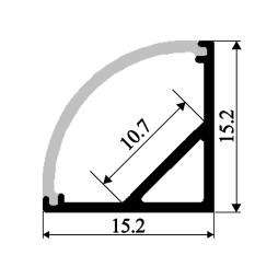 Алюмінієвий профіль для світлодіодної стрічки АЛ-06 3 метра анодований кутовий LEDUA