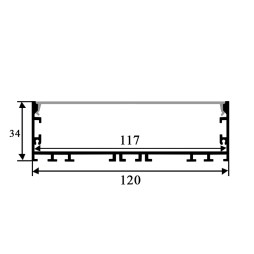 Алюмінієвий профіль для світлодіодної стрічки АЛ-35 3 метра анодований підвісний, накладний LEDUA