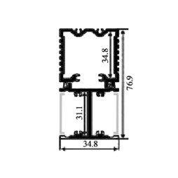 Алюмінієвий профіль для світлодіодної стрічки АЛ-18 2 метра анодований накладний LEDUA
