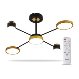 Світлодіодна накладна люстра Ardero AL6120ARD STORIA 41Вт чорний золото