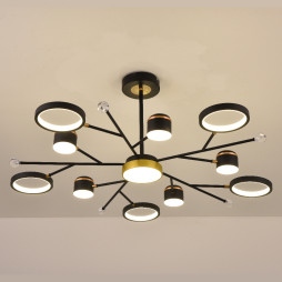 Світлодіодна накладна люстра Ardero AL6121ARD STORIA 72Вт чорний золото