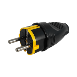 Вилка прямая Lemanso LMA3325 с фиксатором с заземлением черная