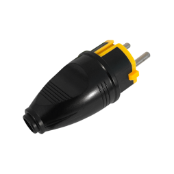 Вилка прямая Lemanso LMA3325 с фиксатором с заземлением черная