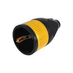 Гніздо пряме+жовтий фiксатор з заземленням чорне LMA3326 Лємансо